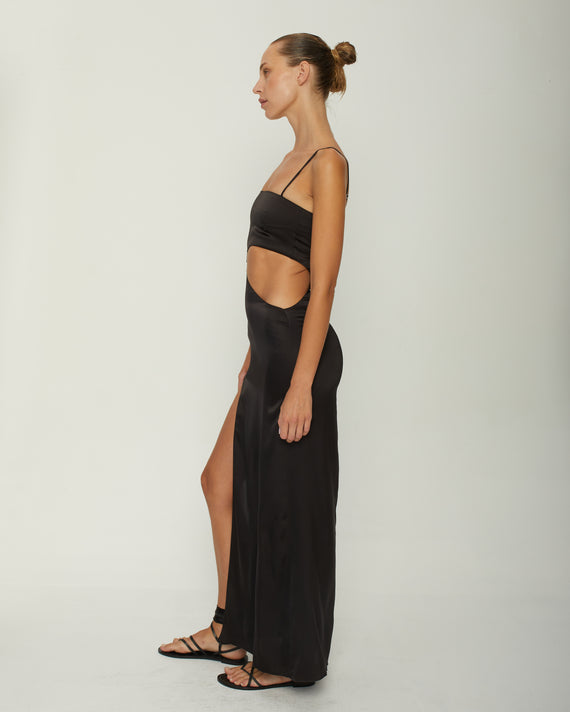MELINA SILK-SATIN GOWN DRESS